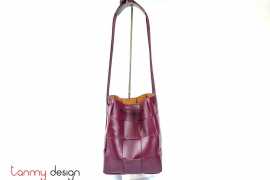Red Cara bucket leather bag